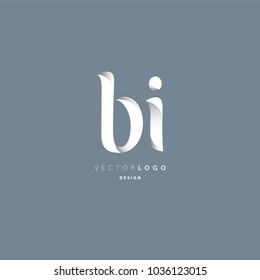 Letters B I joint logo icon vector element.