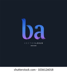 Letters B A joint logo icon vector element.