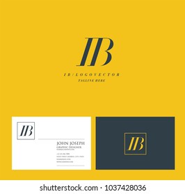 Letters I B, I & B joint logo icon with business card vector template.
