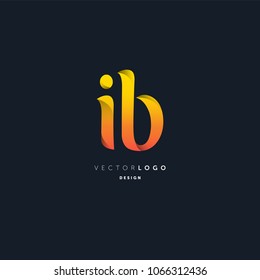 Letters I & B joint logo icon vector element.
