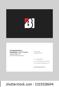 letters B I Joint logo icon with business card vector template.