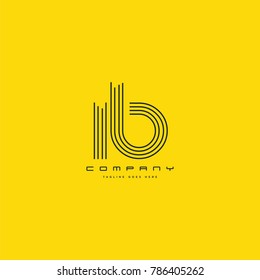 Letters I & B joint logo icon. Stroke letter vector element.