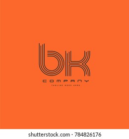 Letters B & K joint logo icon. Stroke letter vector element.