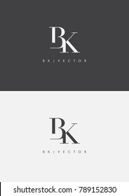 Letters B K joint logo icon vector element.
