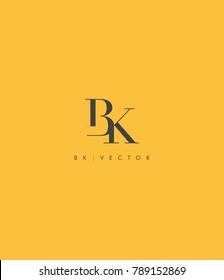 Letters B K joint logo icon vector element.
