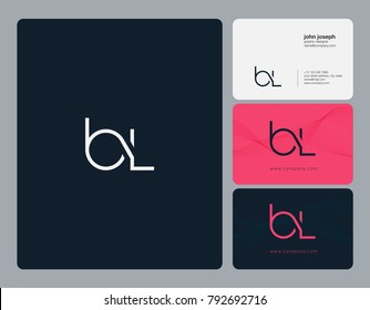 Letters B L, B&L joint logo icon with business card vector template.