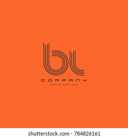 Letters B & L joint logo icon. Stroke letter vector element.