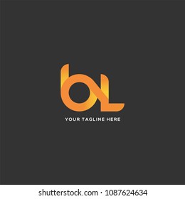 Letters B L logo, emblem or icon with business card vector template.