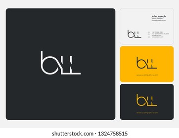 Letters B L L logo icon with business card vector template.