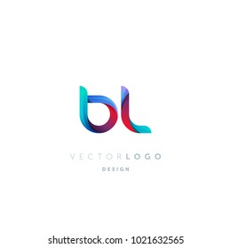 Letters B L, B & L logo, multi colour letters icon vector template.

