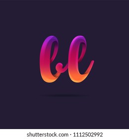Letters B L, B & L logo, multi colour letters icon vector template.
