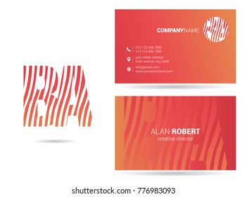 Letters B A Logo icon with Business Card Template Vector.