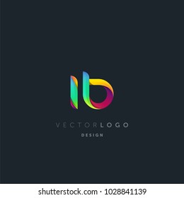 Letters I B, I & B logo, multi colour letters icon vector template.