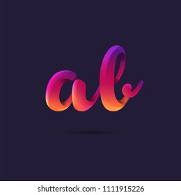 Letters A B, A & B logo, multi colour letters icon vector template.