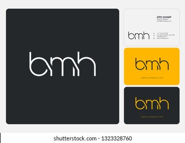 letters B M H Joint logo icon with business card vector template.