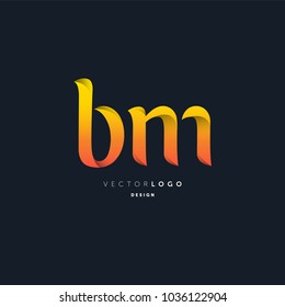 Letters B M joint logo icon vector element.