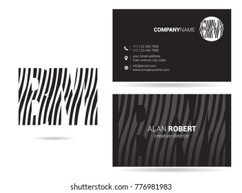Letters B M Logo icon with Business Card Template Vector.