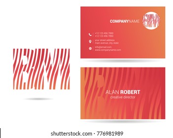 Letters B M Logo icon with Business Card Template Vector.