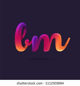 Letters B M, B & M logo, multi colour letters icon vector template.
