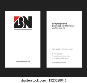 letters B N Joint logo icon with business card vector template.