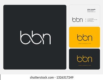 Letters B B N joint logo icon with business card vector template.