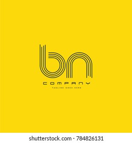 Letters B & N joint logo icon. Stroke letter vector element.