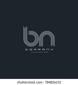 Letters B & N joint logo icon. Stroke letter vector element.