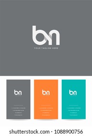 Letters B & N logo icon with business card vector template.
