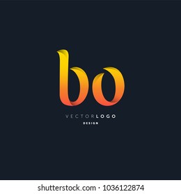 Letters B O joint logo icon vector element.