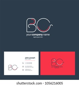 Letters B & O joint logo icon with business card vector template.
