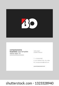 letters B O Joint logo icon with business card vector template.