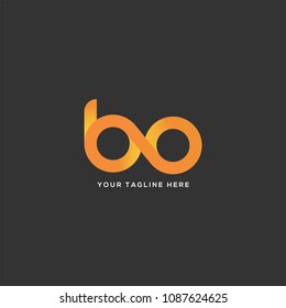 Letters B O logo, emblem or icon with business card vector template.