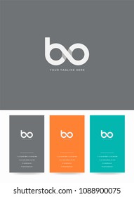 Letters B & O logo, emblem or icon with business card vector template.
