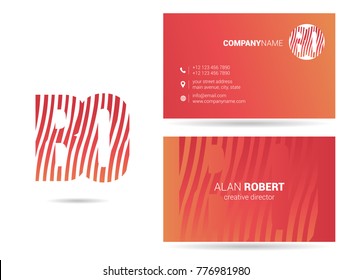 Letters B O Logo icon with Business Card Template Vector.