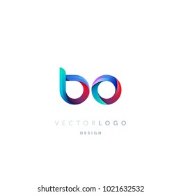 Letters B O, B & O logo, multi colour letters icon vector template.

