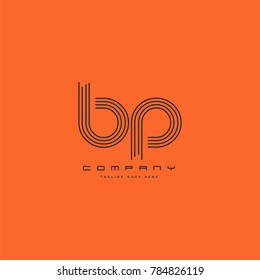 Letters B & P joint logo icon. Stroke letter vector element.