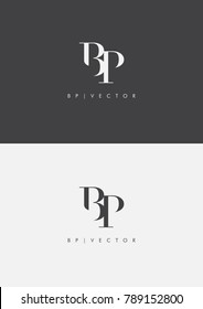 Letters B P joint logo icon vector element.
