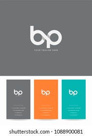 Letters B & P logo, emblem or icon with business card vector template.
