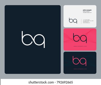 Letters B Q, B&Q joint logo icon with business card vector template.