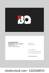 letters B Q Joint logo icon with business card vector template.