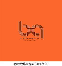 Letters B & Q joint logo icon. Stroke letter vector element.