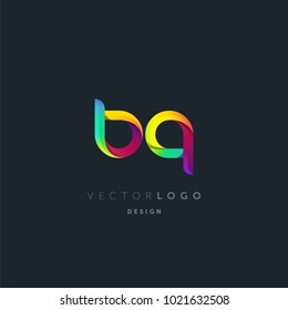 Letters B Q, B & Q logo, multi colour letters icon vector template.

