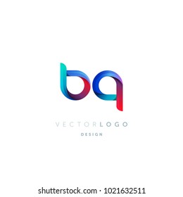 Letters B Q, B & Q logo, multi colour letters icon vector template.

