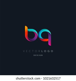 Letters B Q, B & Q logo, multi colour letters icon vector template.

