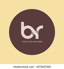 Letters B R, B & R Company joint logo icon vector element.