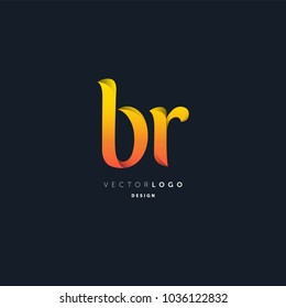 Letters B R joint logo icon vector element.