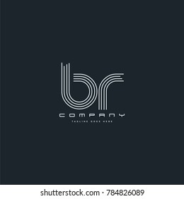 Letters B & R joint logo icon. Stroke letter vector element.