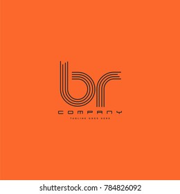 Letters B & R joint logo icon. Stroke letter vector element.