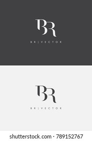Letters B R joint logo icon vector element.
