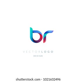 Letters B R, B & R logo, multi colour letters icon vector template.

